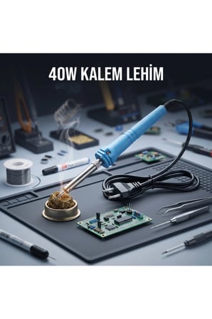 40W Kalem Lehim Makinesi - Elektrikli - Mavi Renk