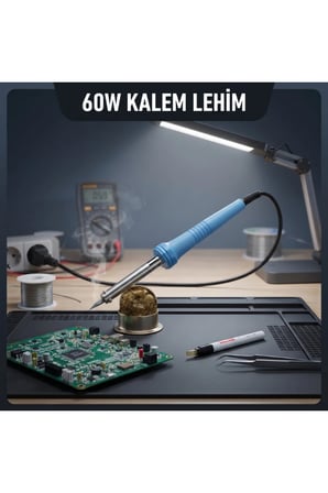 60W Kalem Lehim Makinesi - Elektrikli - Mavi Renk