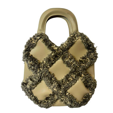 Uretti - Öznur 7392 4851 El Yapımı Puffy İp Kadın El Çantası / 28 cm x 30 cm