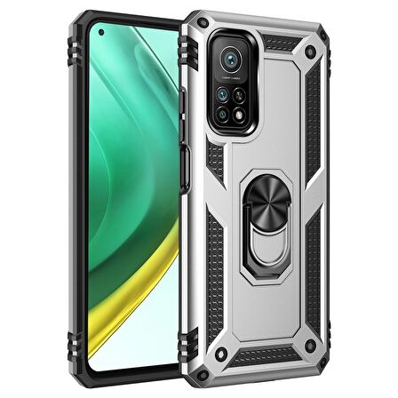 Gpack Xiaomi Mi 10T Kılıf Tank Koruma Vega Standlı Yüzüklü MıknatıslıNano Glass