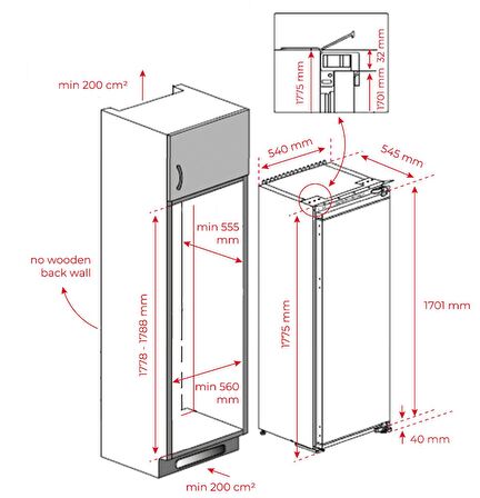 Teka  RSF 73350 FI Tek Kapılı Dondurucu