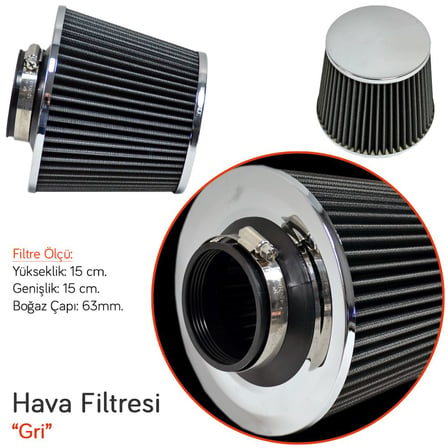 NYF Racing Hava Filtresi Gri 15cmx15cm (Giriş: 63mm) AF16-GY&CH
