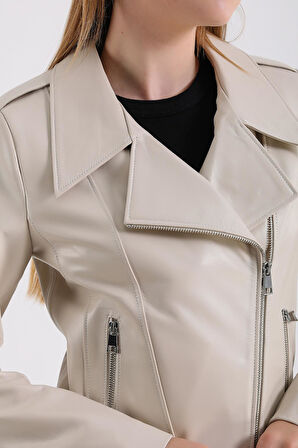 Ariana Kadın Deri Biker Ceket