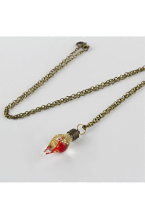 Sulu Çiçek Fanus Canlı Kolye