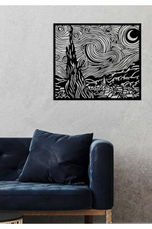 Artroya Modern World the Wave Metal Duvar Tablosu - Ev Duvar Dekorasyonu - 80 x 53 cm -Siyah - ARTS-040