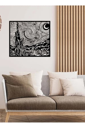 Artroya Modern World the Wave Metal Duvar Tablosu - Ev Duvar Dekorasyonu - 80 x 53 cm -Siyah - ARTS-040