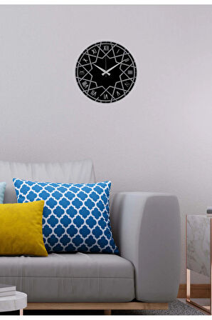 Artroya Double Star Metal Duvar Saati -Ev Ofis  - 50 x 50 - cm - Siyah - CLOCK-044