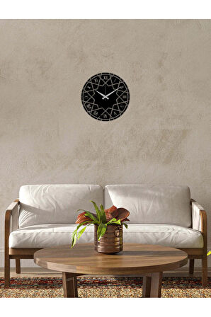 Artroya Double Star Metal Duvar Saati -Ev Ofis  - 50 x 50 - cm - Siyah - CLOCK-044