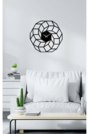 Artroya Modern Art Metal Saat  -Ev Ofis  - 50 x 50 - cm - Siyah - CLOCK-079