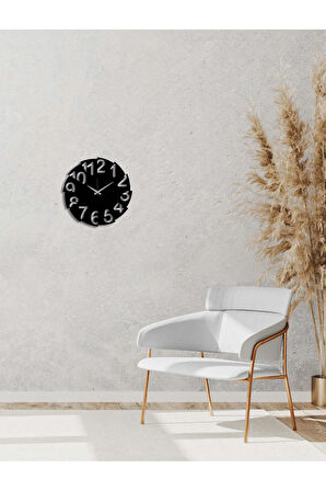 Artroya Dekoratif Metal Duvar Saati   -Ev Ofis  - 40 x 40 - cm - Siyah - CLOCK-168