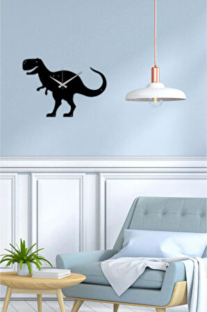 Artroya T-Rex Metal Duvar Saati -Ev Ofis  - 30 x 42 - cm - Siyah - CLOCK-099