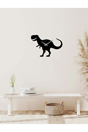 Artroya T-Rex Metal Duvar Saati -Ev Ofis  - 30 x 42 - cm - Siyah - CLOCK-099