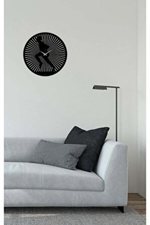 Artroya Ahi Vamos Yuvarlak Desenli Metal Duvar Saati -Ev Ofis  - 50 x 50 - cm - Siyah - CLOCK-007