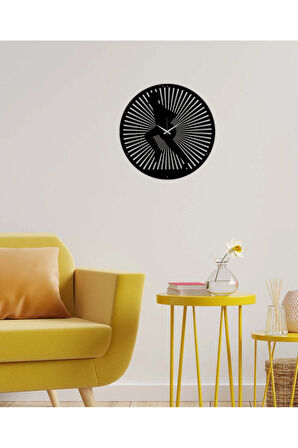 Artroya Ahi Vamos Yuvarlak Desenli Metal Duvar Saati -Ev Ofis  - 50 x 50 - cm - Siyah - CLOCK-007