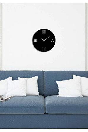 Artroya Zar Metal Duvar Saati -Ev Ofis  - 40 x 40 - cm - Siyah - CLOCK-180