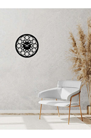 Artroya Petekli Duvar Saati -Ev Ofis  - 40 x 40 - cm - Siyah - CLOCK-056