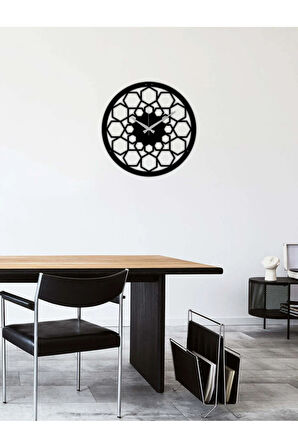 Artroya Petekli Duvar Saati -Ev Ofis  - 40 x 40 - cm - Siyah - CLOCK-056