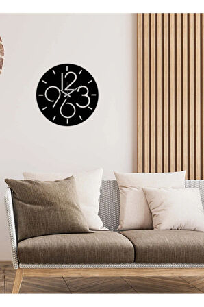 Artroya Modern Art Metal Duvar Saati   -Ev Ofis  - 50 x 50 - cm - Siyah - CLOCK-096