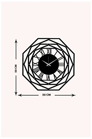 Artroya Modern Art Metal Duvar Saati   -Ev Ofis  - 50 x 50 - cm - Siyah - CLOCK-161