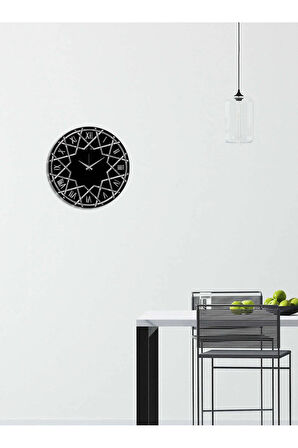 Artroya Modern Art Metal Duvar Saati   -Ev Ofis  - 42 x 42 - cm - Siyah - CLOCK-167