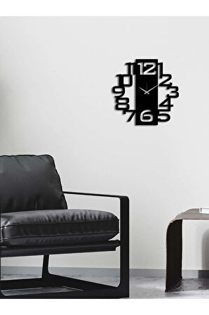 Artroya Modern Number Metal Duvar Saati   -Ev Ofis  - 50 x 50 - cm - Siyah - CLOCK-227