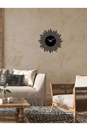 Artroya Ritim Metal Duvar Saati A  -Ev Ofis  - 50 x 50 - cm - Siyah - CLOCK-125