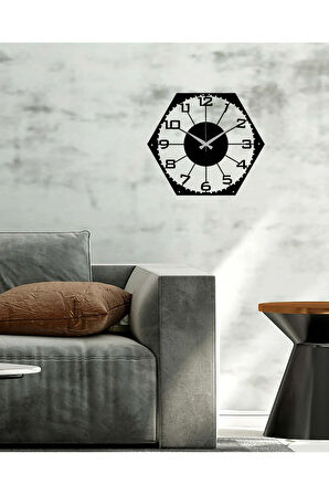 Artroya Dekoratif Metal Duvar Saati   -Ev Ofis  - 41 x 50 - cm - Siyah - CLOCK-043