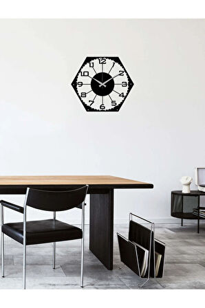 Artroya Dekoratif Metal Duvar Saati   -Ev Ofis  - 41 x 50 - cm - Siyah - CLOCK-043