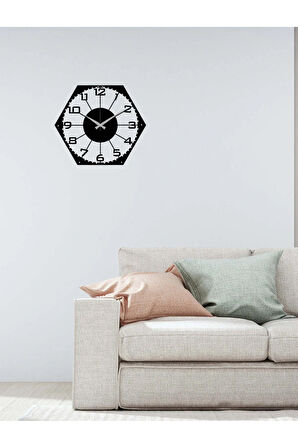 Artroya Dekoratif Metal Duvar Saati   -Ev Ofis  - 41 x 50 - cm - Siyah - CLOCK-043