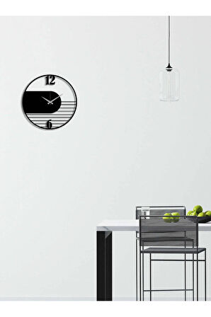 Artroya Modern Art Metal Duvar Saati -Ev Ofis  - 40 x 40 - cm - Siyah - CLOCK-259