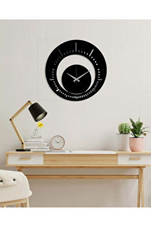 Artroya Dekoratif Metal Duvar Saati   -Ev Ofis  - 40 x 40 - cm - Siyah - CLOCK-173