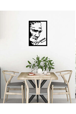 Artroya Atatürk Zafer Resmi Metal Duvar Tablosu - Ev Duvar Dekorasyonu - 50 x 80 cm -Siyah - ATA-043