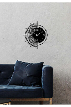 Artroya Dekoratif Metal Duvar Saati   -Ev Ofis  - 50 x 44 - cm - Siyah - CLOCK-244