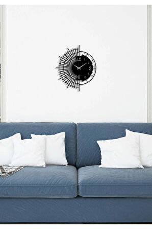 Artroya Dekoratif Metal Duvar Saati   -Ev Ofis  - 50 x 44 - cm - Siyah - CLOCK-244