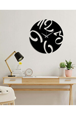 Artroya Dekoratif Metal Duvar Saati   -Ev Ofis  - 40 x 40 - cm - Siyah - CLOCK-193