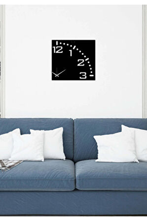 Artroya Kapalı Kutu Metal Duvar Saati -Ev Ofis  - 37 x 40 - cm - Siyah - CLOCK-156