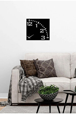 Artroya Kapalı Kutu Metal Duvar Saati -Ev Ofis  - 37 x 40 - cm - Siyah - CLOCK-156