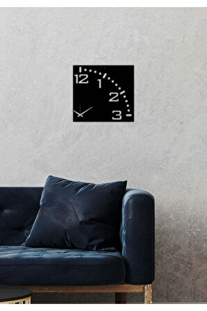 Artroya Kapalı Kutu Metal Duvar Saati -Ev Ofis  - 37 x 40 - cm - Siyah - CLOCK-156