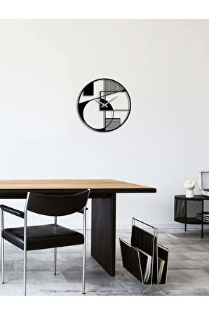 Artroya Modern Art Metal Duvar Saati   -Ev Ofis  - 50 x 50 - cm - Siyah - CLOCK-217