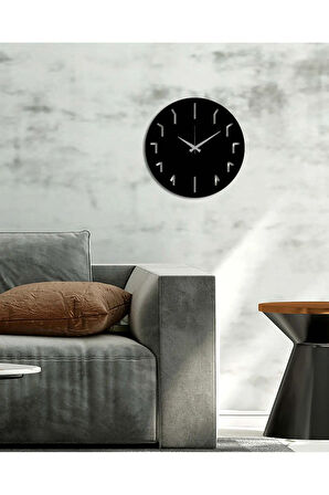 Artroya Dekoratif Metal Duvar Saati -Ev Ofis  - 40 x 40 - cm - Siyah - CLOCK-262