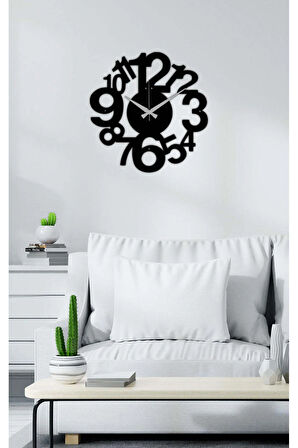 Artroya Dekoratif Rekamlı Metal Duvar Saati   -Ev Ofis  - 50 x 50 - cm - Siyah - CLOCK-016