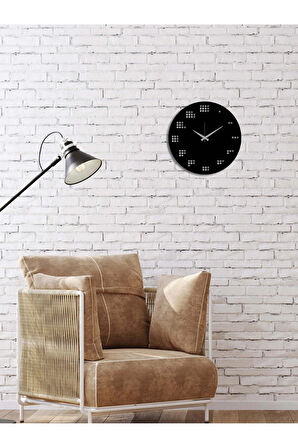 Artroya Modern Art Metal Duvar Saati  -Ev Ofis  - 40 x 40 - cm - Siyah - CLOCK-251