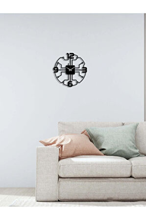 Artroya Modern Kimya Metal Duvar Saati -Ev Ofis  - 45 x 45 - cm - Siyah - CLOCK-246