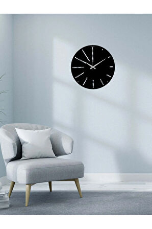 Artroya Modern Metal Duvar Saati   -Ev Ofis  - 40 x 40 - cm - Siyah - CLOCK-046