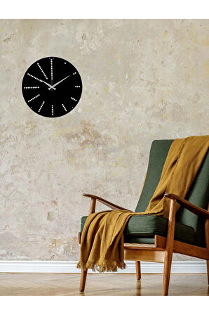 Artroya Modern Metal Duvar Saati   -Ev Ofis  - 40 x 40 - cm - Siyah - CLOCK-046