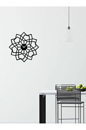 Artroya Mandala Metal Duvar Saati -Ev Ofis  - 50 x 50 - cm - Siyah - CLOCK-157