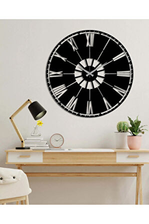 Artroya Dekoratif Metal Duvar Saati   -Ev Ofis  - 42 x 42 - cm - Siyah - CLOCK-222