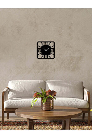 Artroya Dekoratif Metal Duvar Saati  -Ev Ofis  - 45 x 45 - cm - Siyah - CLOCK-170