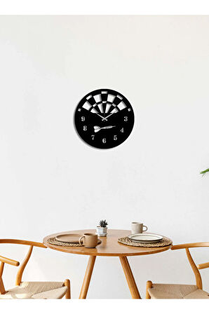 Artroya Dart Metal Duvar Saati -Ev Ofis  - 50 x 50 - cm - Siyah - CLOCK-238