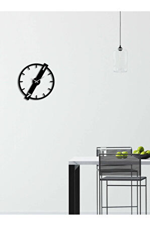 Artroya Modern Art Metal Duvar Saati  -Ev Ofis  - 40 x 40 - cm - Siyah - CLOCK-245